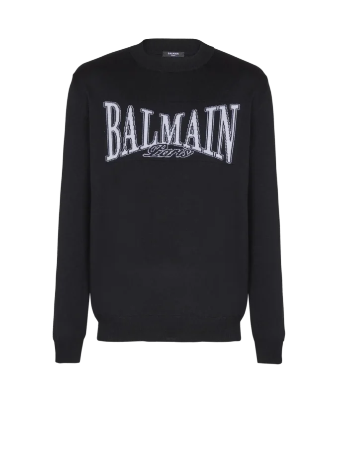 Balmain College jacquardstickad tröja