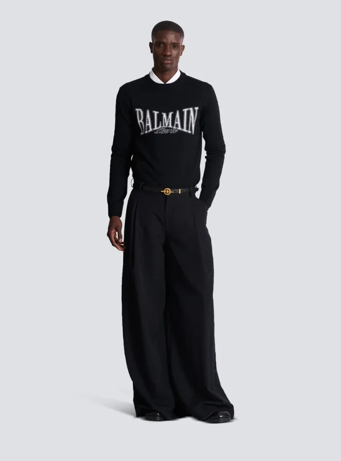 Balmain College jacquardstickad tröja