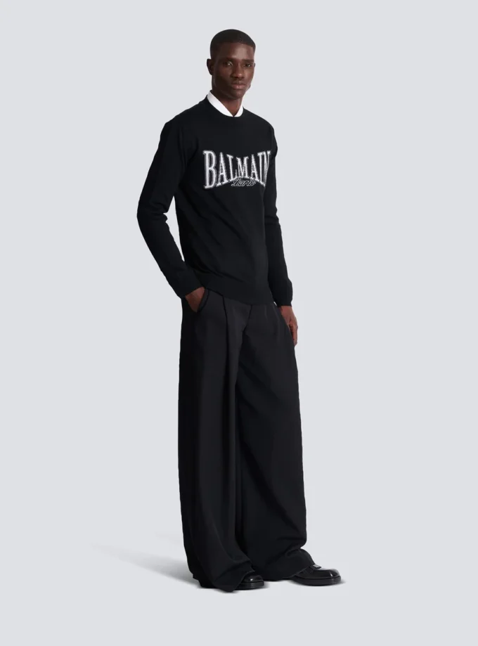 Balmain College jacquardstickad tröja