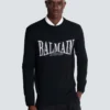 Balmain College jacquardstickad tröja