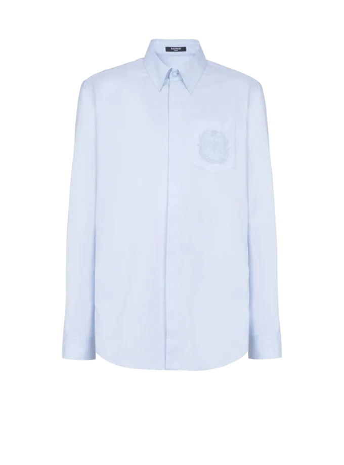 Balmain Écusson-broderad bomullsskjorta Balmain Écusson-broderad bomullsskjorta