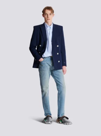 Balmain Écusson-broderad bomullsskjorta