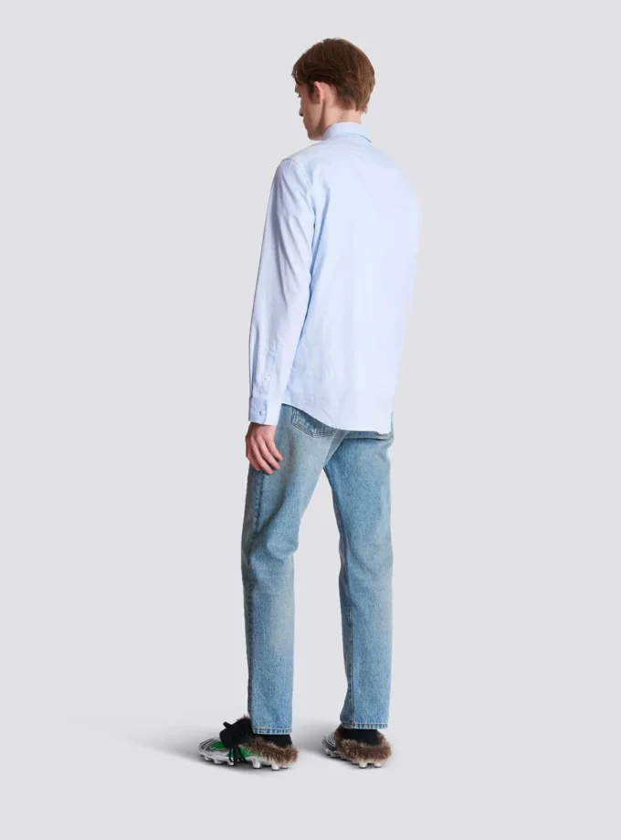 Balmain Écusson-broderad bomullsskjorta Balmain Écusson-broderad bomullsskjorta