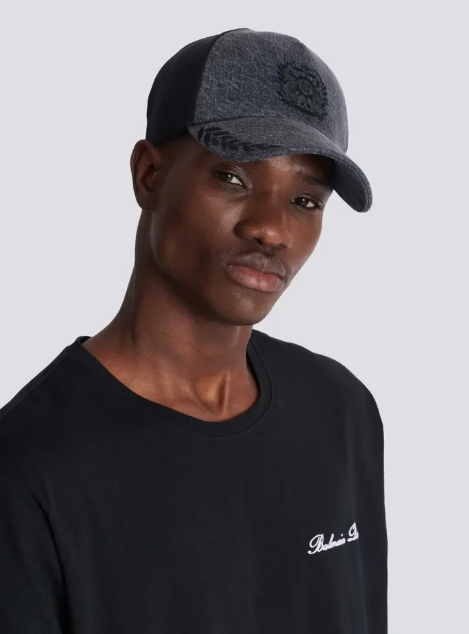 Balmain Écusson-broderad denimkeps Balmain Écusson-broderad denimkeps