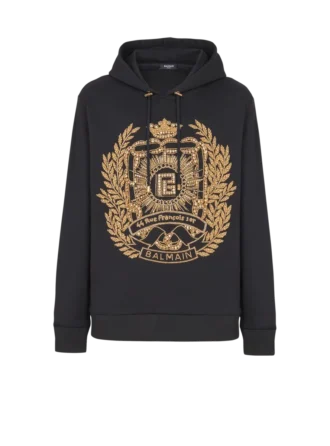 Balmain Écusson broderad hoodie