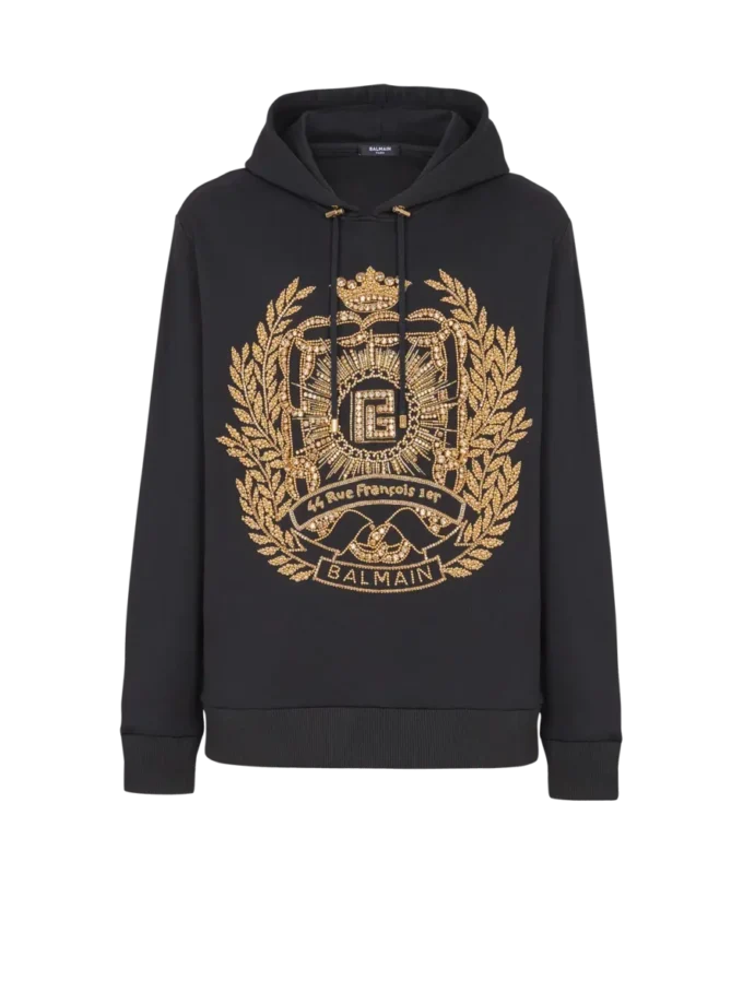 Balmain Écusson broderad hoodie