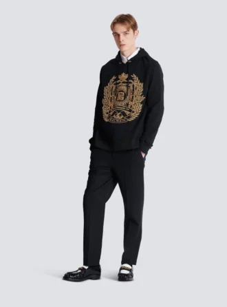 Balmain Écusson broderad hoodie