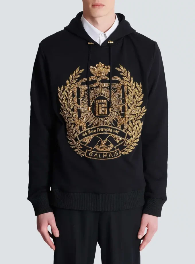 Balmain Écusson broderad hoodie