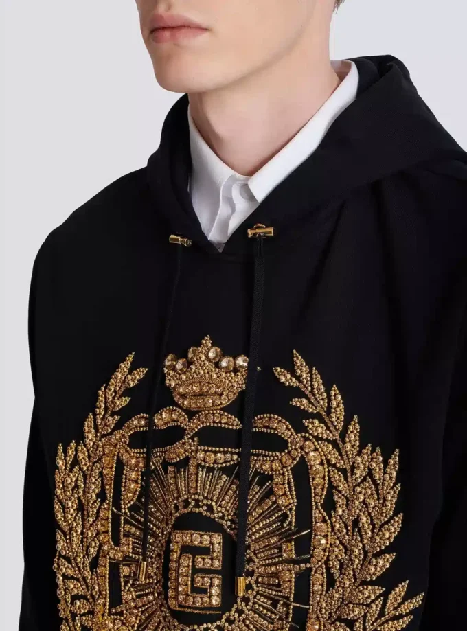 Balmain Écusson broderad hoodie