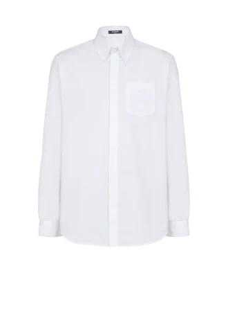 Balmain Écusson broderad poplinskjorta