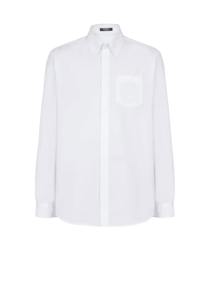 Balmain Écusson broderad poplinskjorta Balmain Écusson broderad poplinskjorta