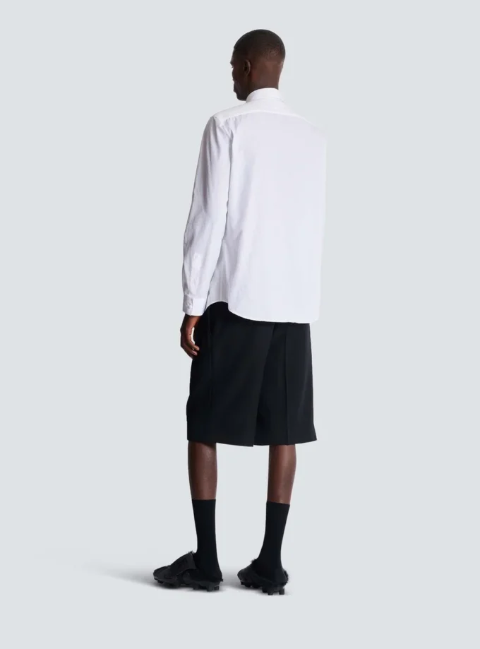 Balmain Écusson broderad poplinskjorta Balmain Écusson broderad poplinskjorta