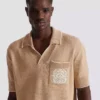 Balmain Écusson broderad stickad polotröja Balmain Écusson broderad stickad polotröja