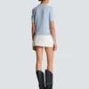 Balmain Emblème-broderad stickad topp