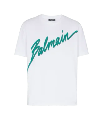 Balmain Lettre flockad T-shirt
