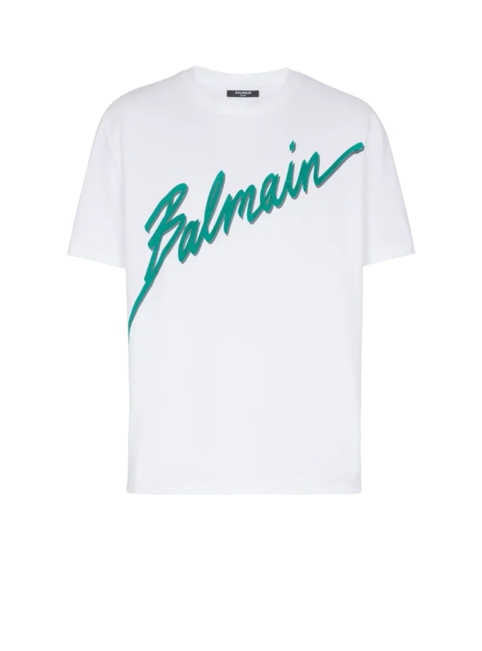 Balmain Lettre flockad T-shirt
