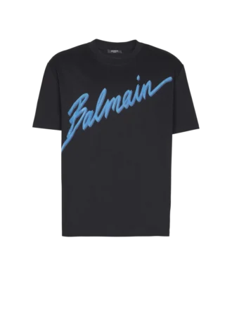 Balmain Lettre flockad T-shirt