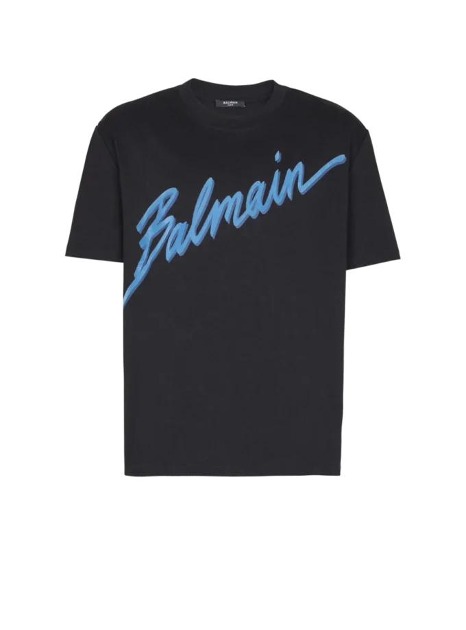 Balmain Lettre flockad T-shirt