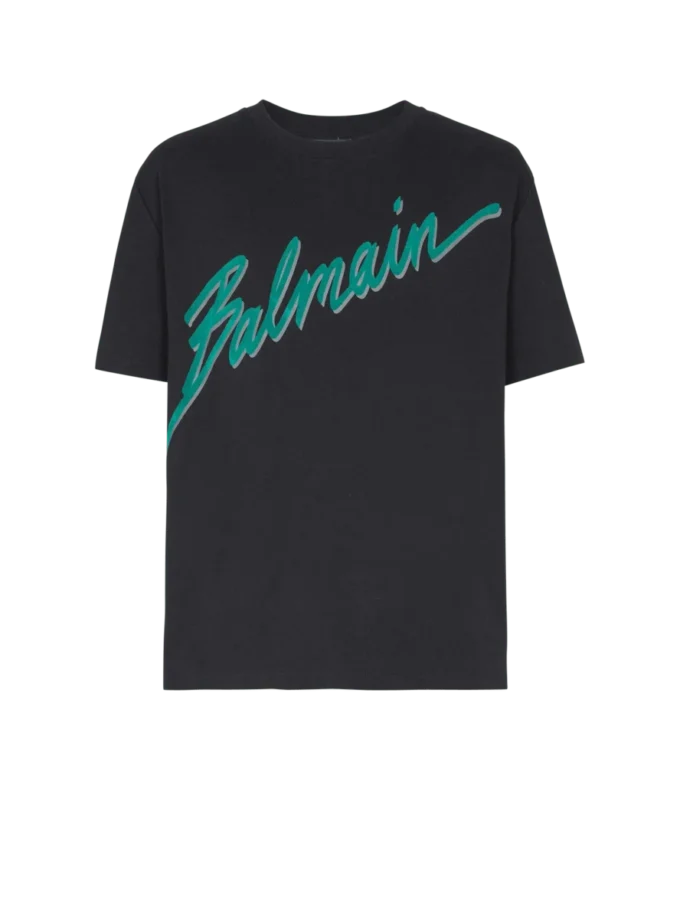 Balmain Lettre flockad T-shirt