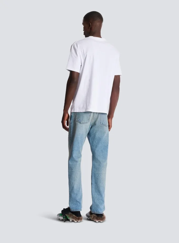 Balmain Lettre flockad T-shirt