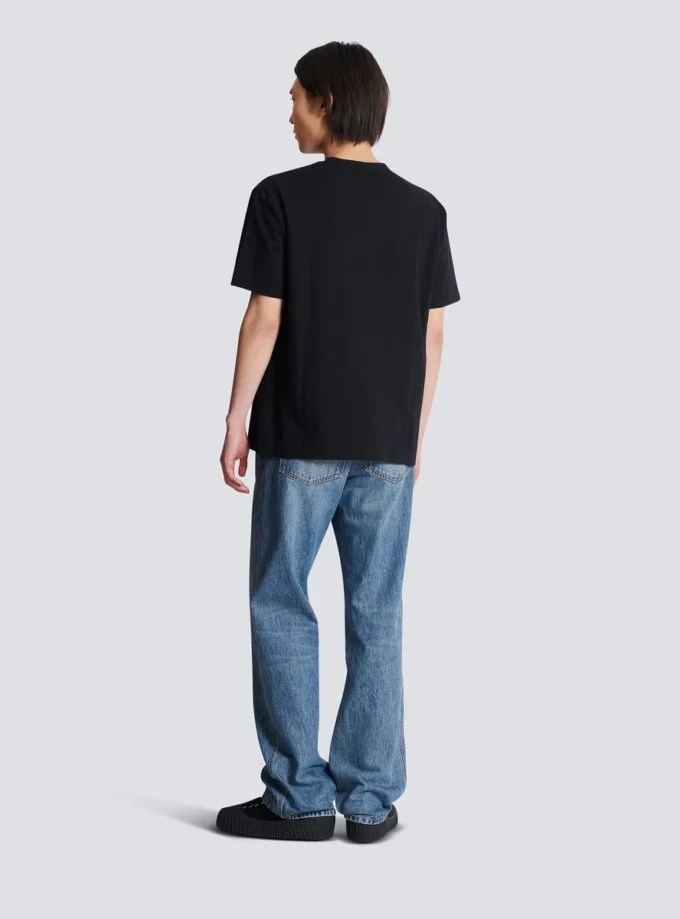 Balmain Lettre flockad T-shirt