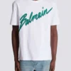 Balmain Lettre flockad T-shirt