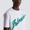 Balmain Lettre flockad T-shirt