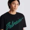 Balmain Lettre flockad T-shirt