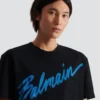 Balmain Lettre flockad T-shirt