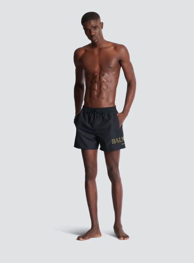 Balmain-logotyp badshorts Balmain-logotyp badshorts