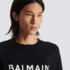 Balmain Paris-tryckt sweatshirt