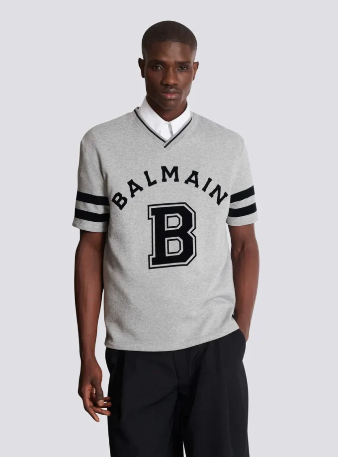 Balmain Sport T-shirt med V-ringning