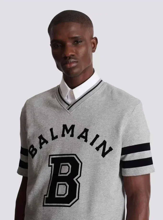 Balmain Sport T-shirt med V-ringning