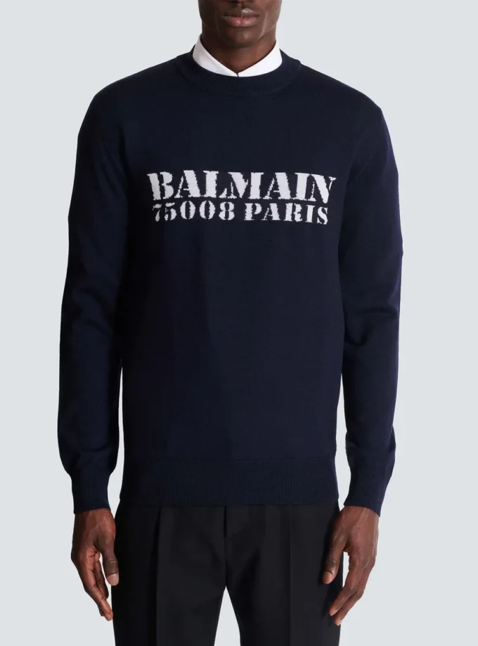 Balmain Stamp-tröja i merinoull