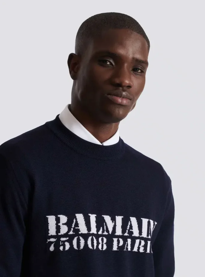 Balmain Stamp-tröja i merinoull