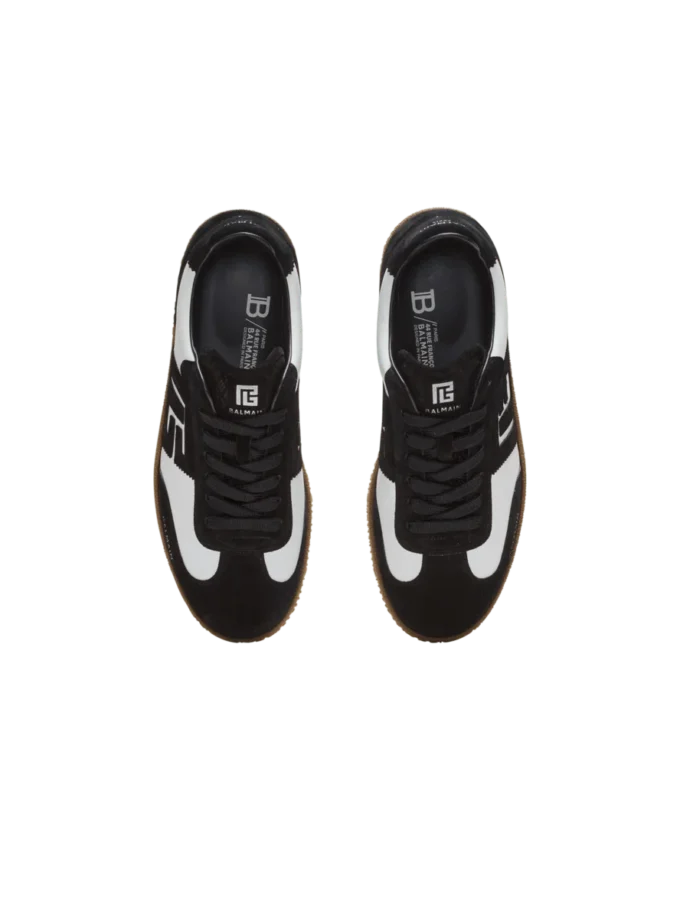 Balmain Swan sneakers i kalvskinn och mocka Balmain Swan sneakers i kalvskinn och mocka