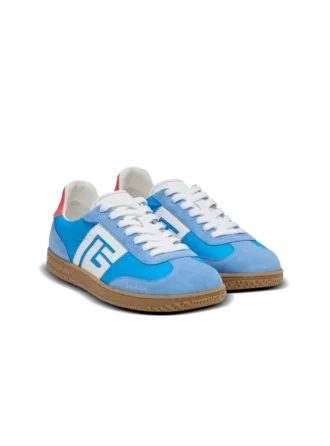 Balmain Swan sneakers i läder, mocka och nylon