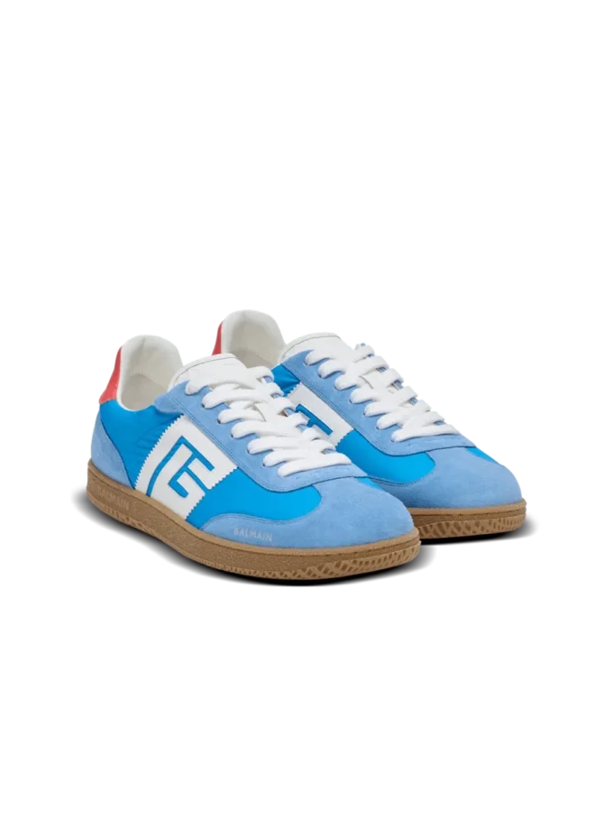 Balmain Swan sneakers i läder, mocka och nylon Balmain Swan sneakers i läder, mocka och nylon