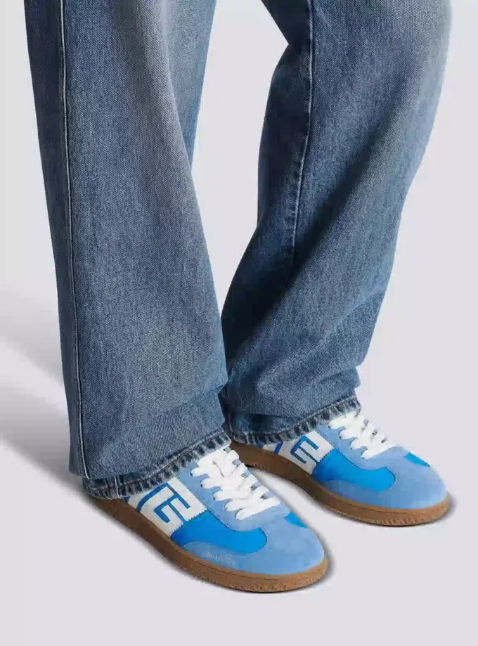 Balmain Swan sneakers i läder, mocka och nylon Balmain Swan sneakers i läder, mocka och nylon