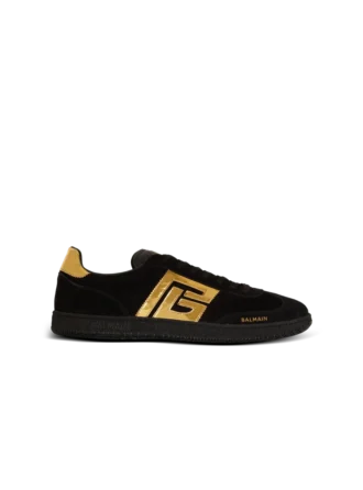 Balmain Swan sneakers i mocka och lackläder