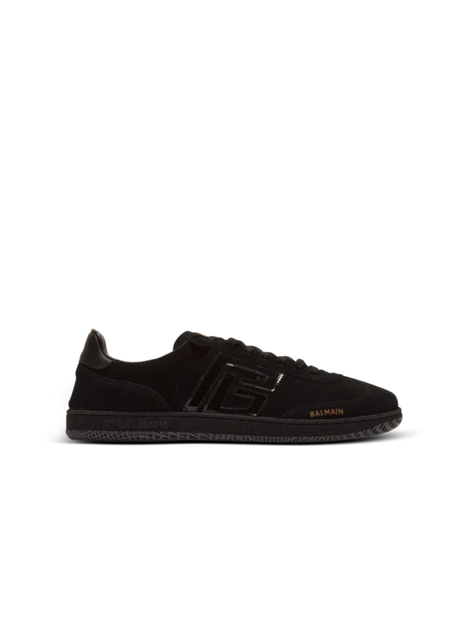 Balmain Swan sneakers i mocka och lackläder