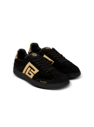 Balmain Swan sneakers i mocka och lackläder