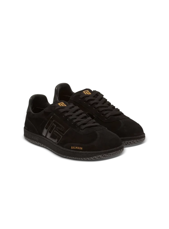 Balmain Swan sneakers i mocka och lackläder