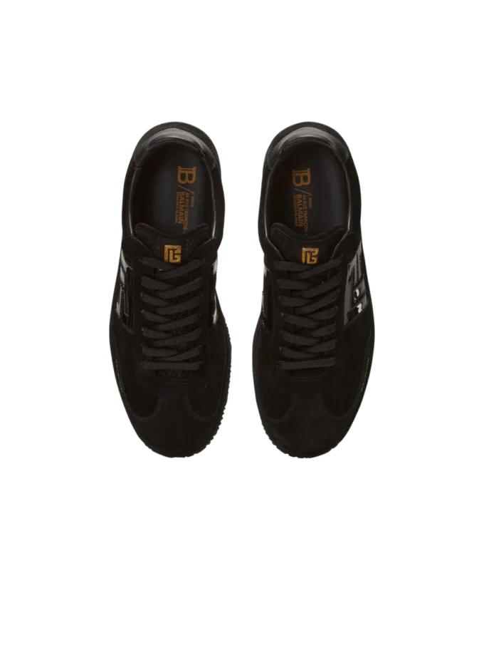 Balmain Swan sneakers i mocka och lackläder