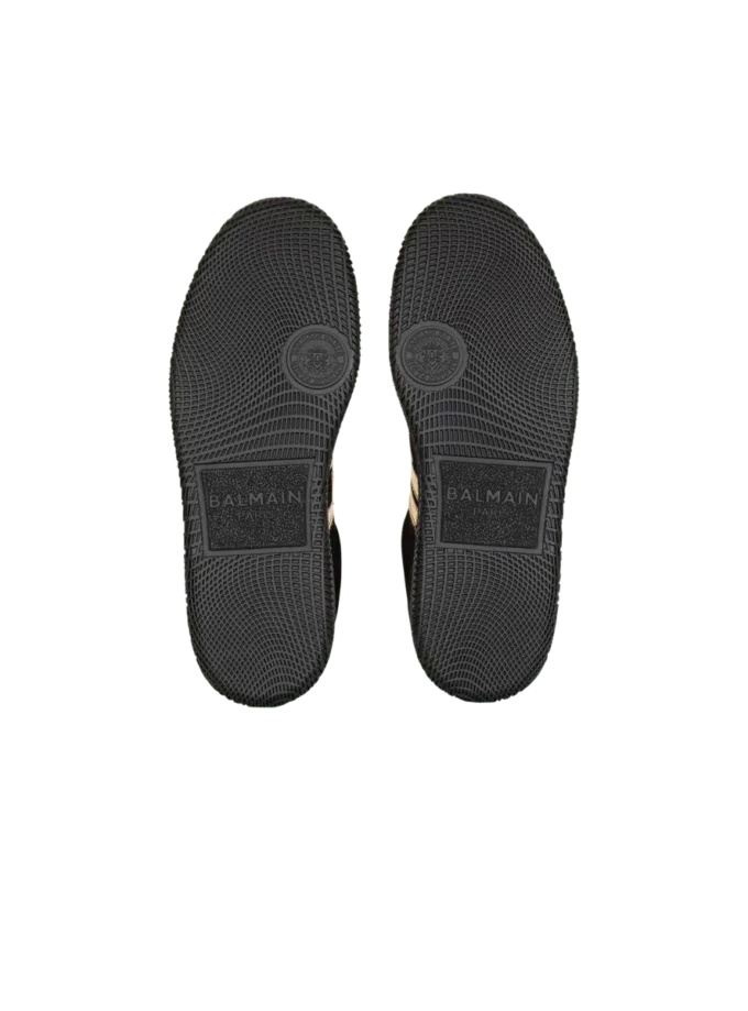 Balmain Swan sneakers i mocka och lackläder Balmain Swan sneakers i mocka och lackläder