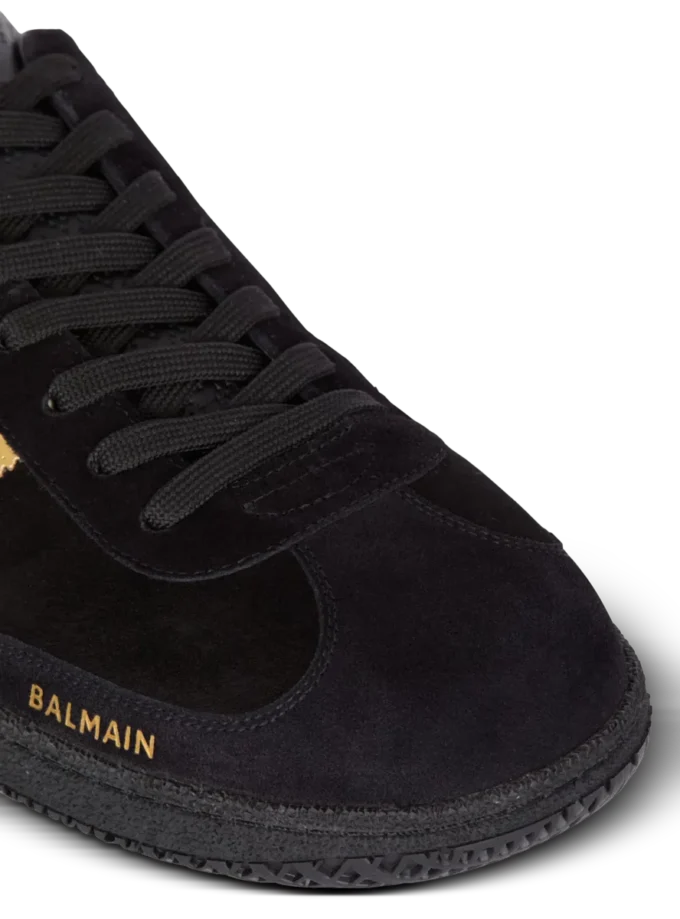 Balmain Swan sneakers i mocka och lackläder Balmain Swan sneakers i mocka och lackläder