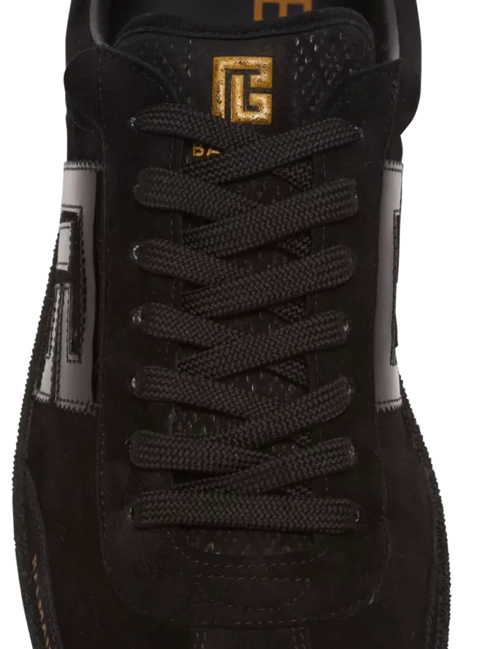 Balmain Swan sneakers i mocka och lackläder
