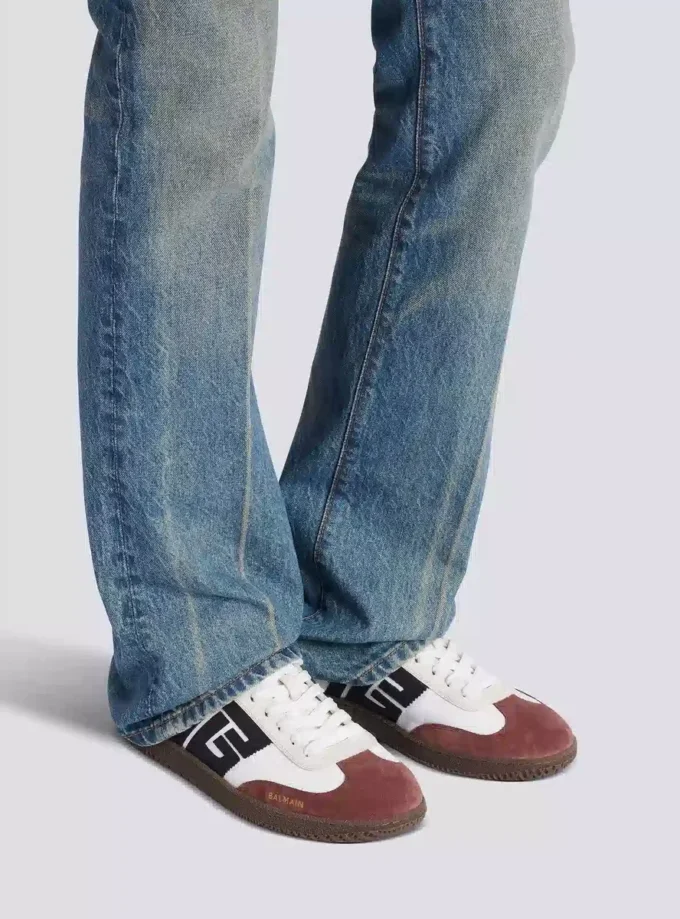 Balmain Swan sneakers i mocka och nylon