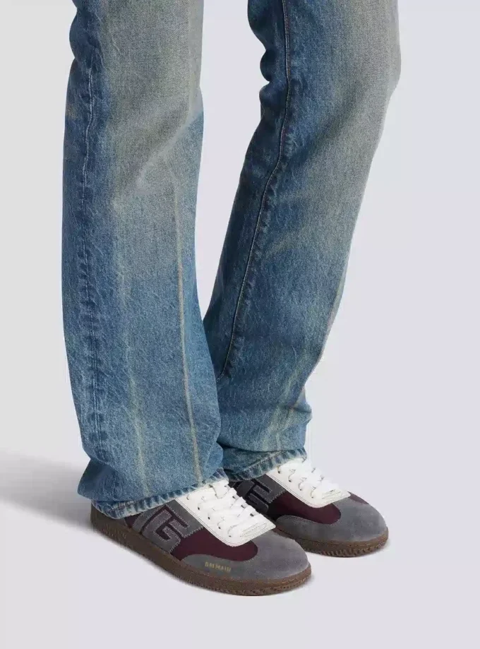 Balmain Swan sneakers i mocka och nylon