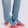 Balmain Swan sneakers i mocka och nylon
